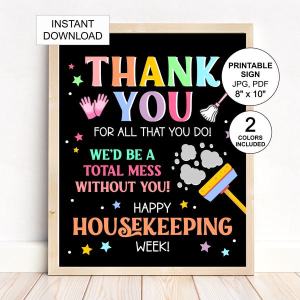 Housekeeping Week Posters - Etsy