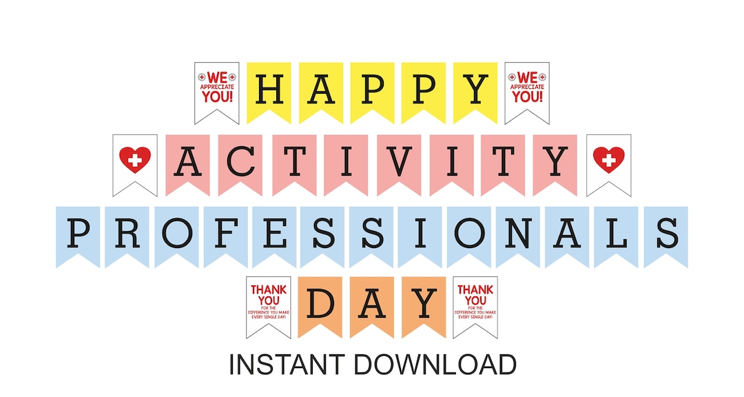 Happy Activity Professionals Day Banner Printable / Activity