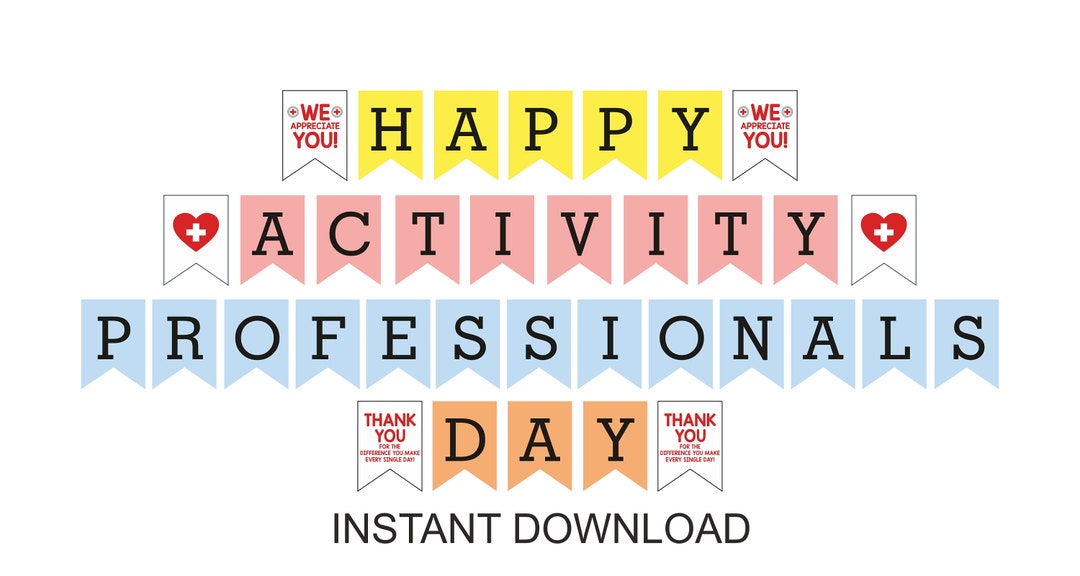 Happy Activity Professionals Day Banner Printable / Activity