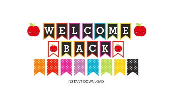 Welcome Back To School Banner Printable Back To School Etsy Welcome Back To School Banner Printable Back To School Etsy