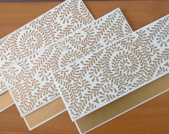 Money Envelopes  -  Set of 5 Gold and White / Money Holders / Wedding envelope / Cash envelopes