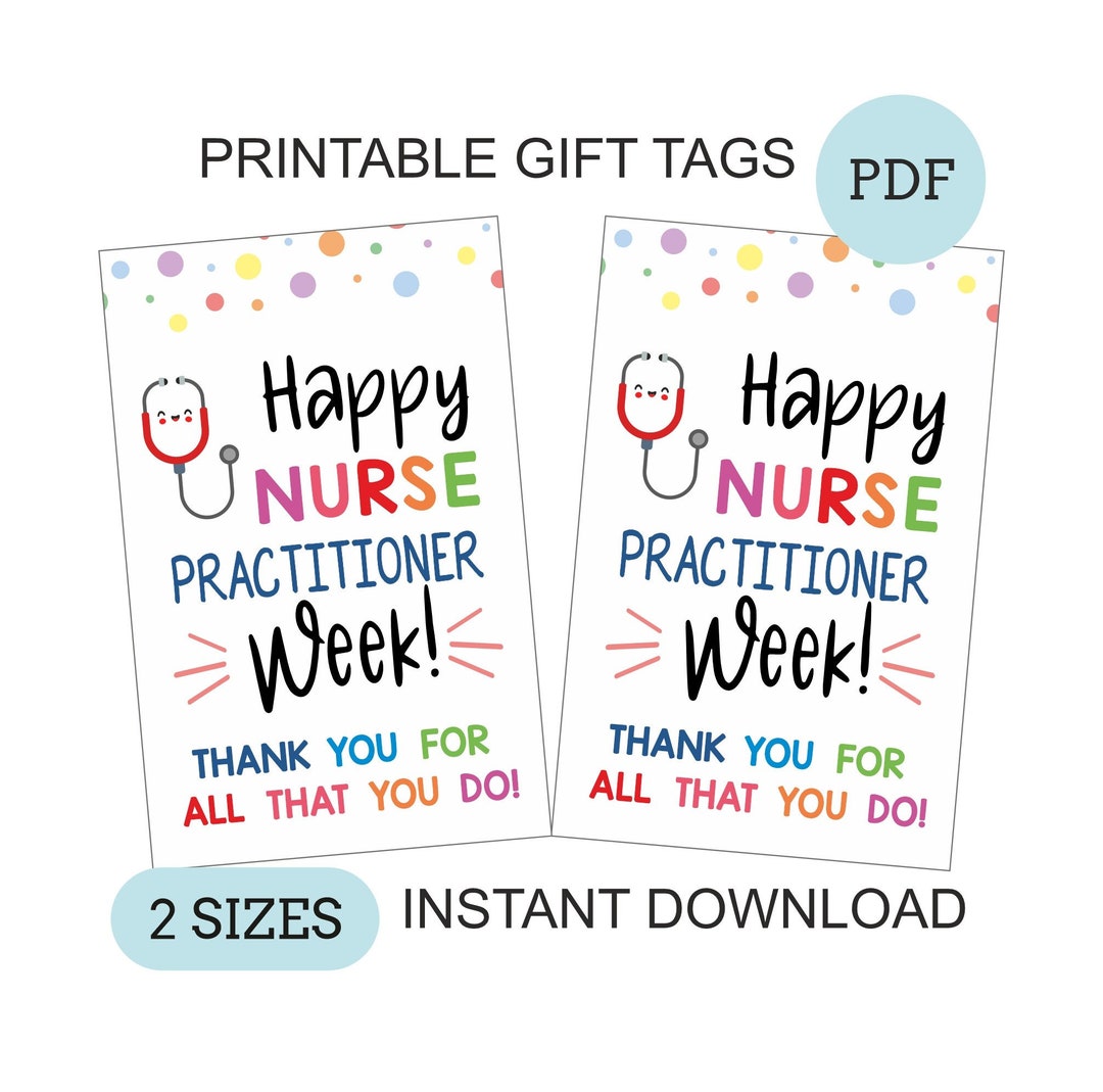 Nurse Practitioner Week Thank You Tags Printable / Nurse Practitioner