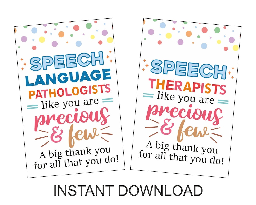 Speech Therapist Gift Tag Printable / Speech Therapist Gifts / Speech
