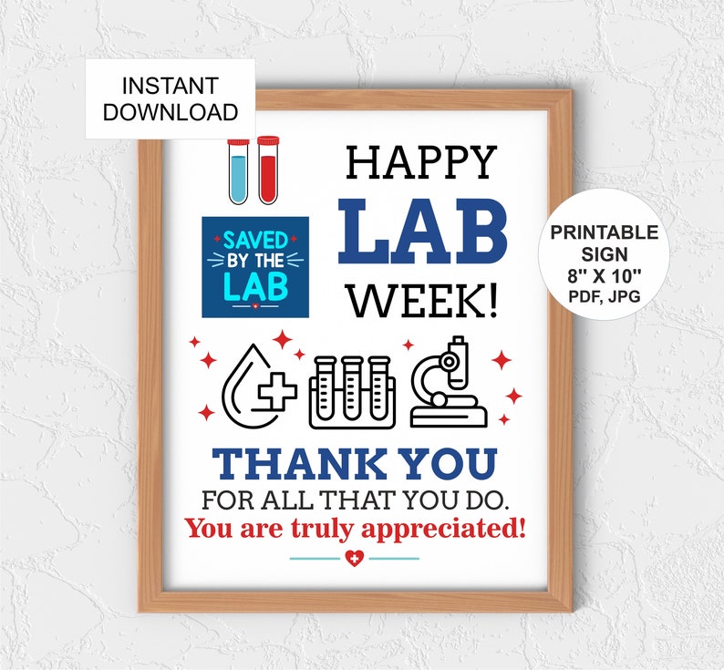 Happy Lab Week Large Lab Week Sign Printable / Lab Week Decor / Lab Week Poster / Lab Week ...