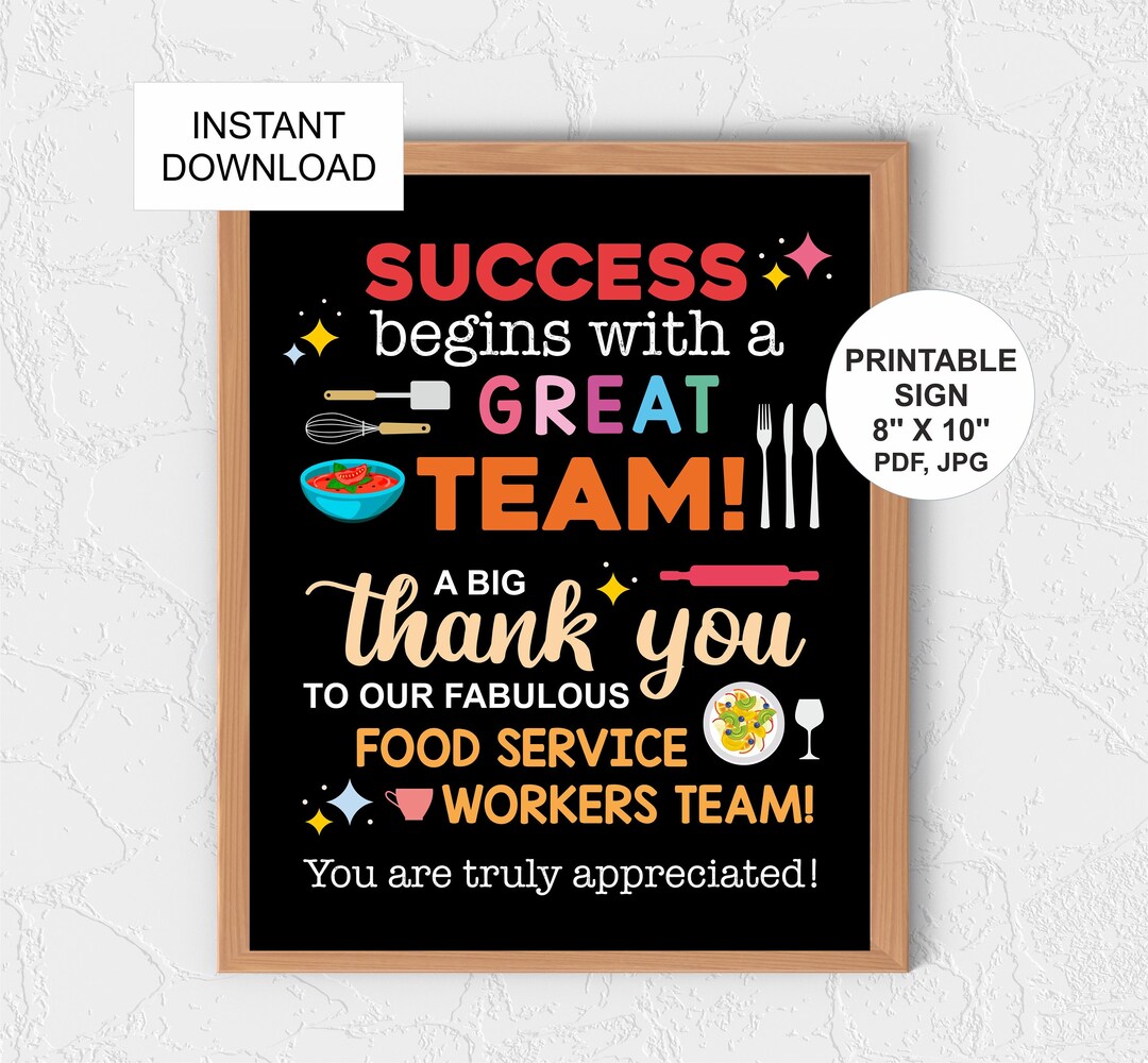 Food Service Employees Appreciation Sign / Food Service Workers