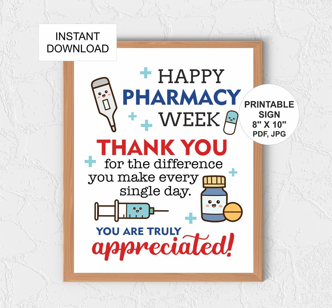 Pharmacy Week 2023 Sign Printable / Pharmacy Week Appreciation Sign / Pharmacy Week Gifts