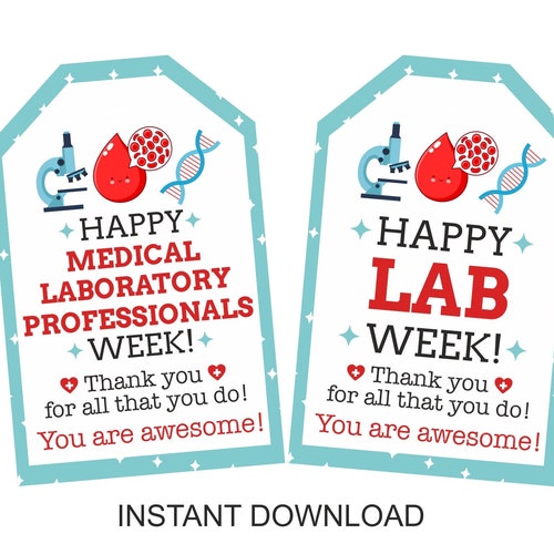 Lab Week Tag Printable / Medical Laboratory Professionals Week Etsy