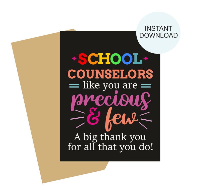 School Counselor Appreciation Card Printable / School Etsy