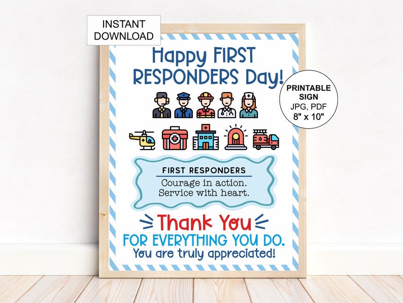 First Respond Icon First Responders Day Sign Printable / First Responders Day Ideas ...