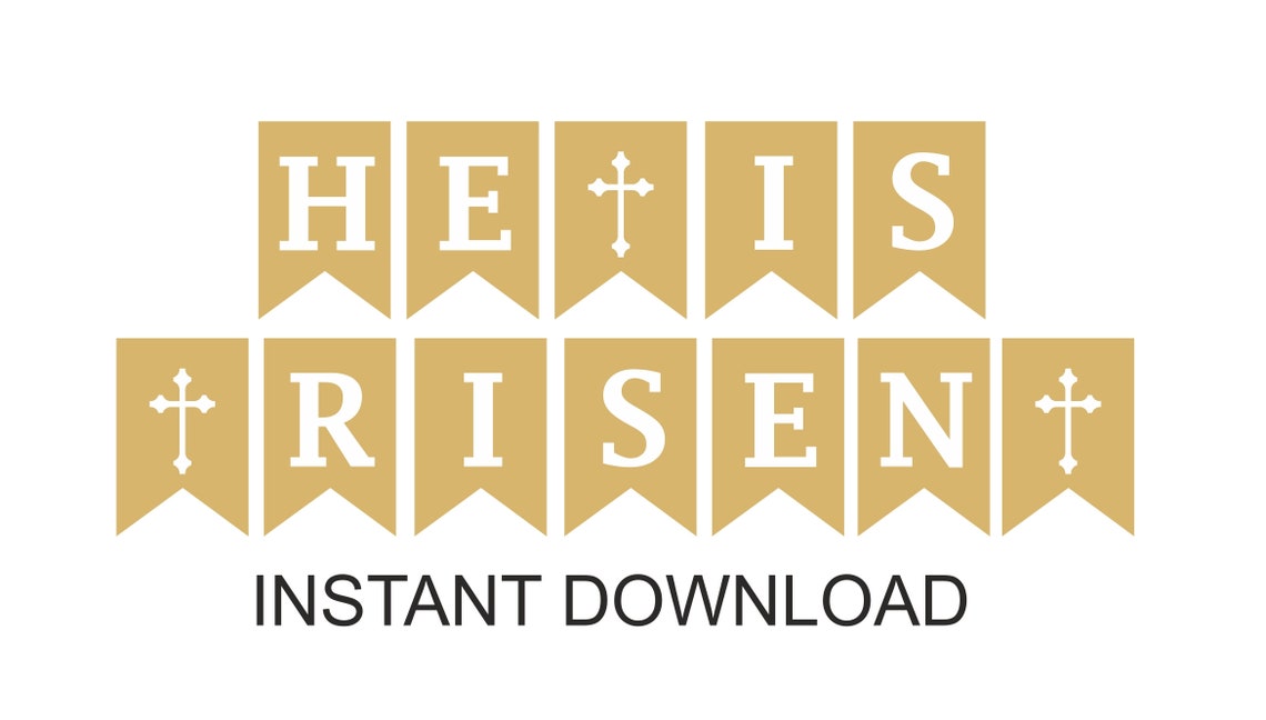 He is Risen Banner Printable / He is Risen Printable / He is Etsy