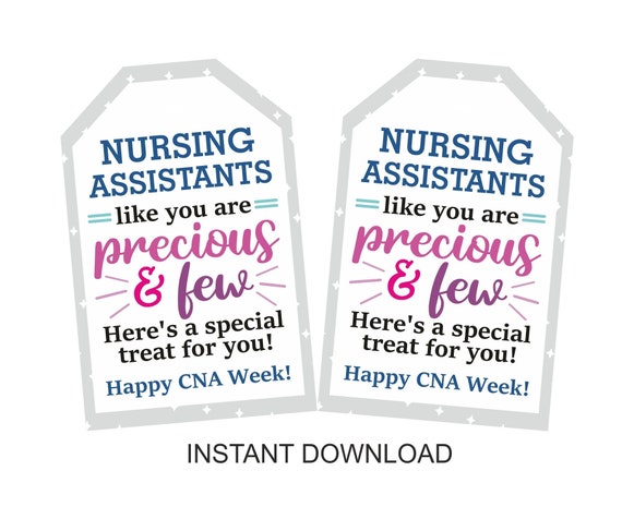 CNA Week Treat Tags Printable / CNA Week Tags / Cna - Etsy
