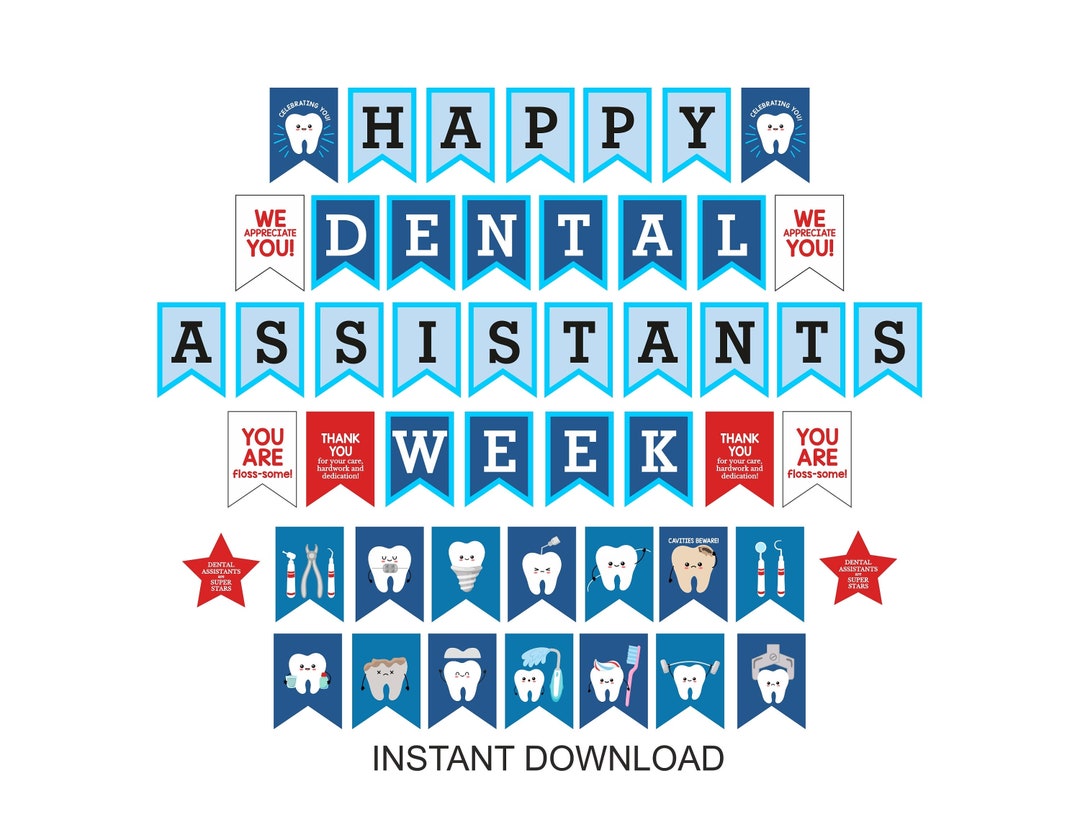 Dental Assistant Week Banner Printable / Happy Dental Etsy
