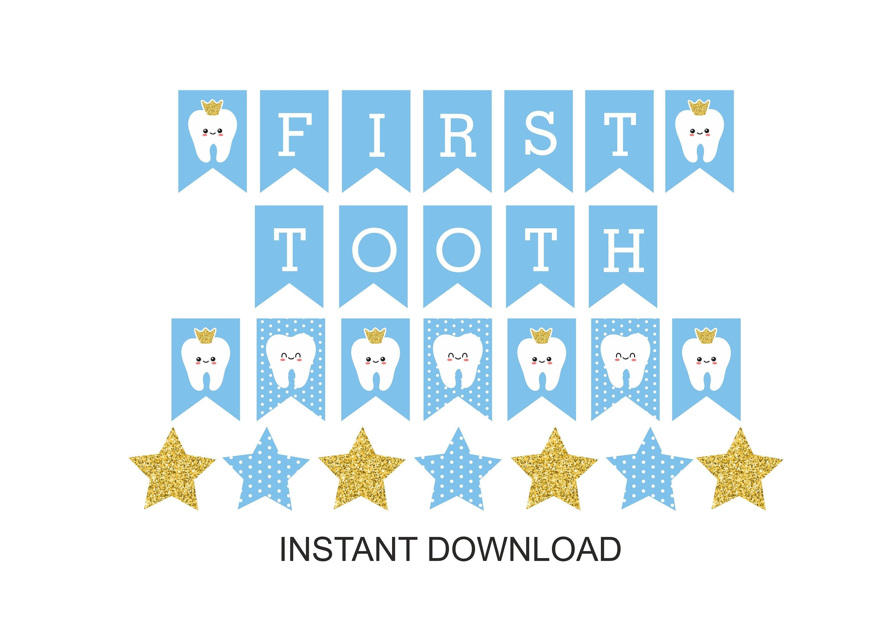 Printable First Tooth Banner / Atam Hatik Banner / Printable - Etsy Israel