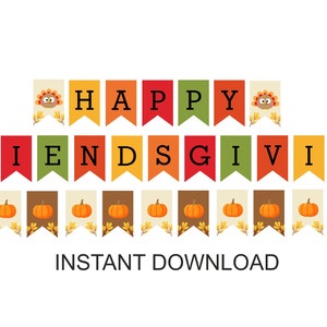 Friendsgiving Banner Printable / Happy Friendsgiving Banner Printable ...