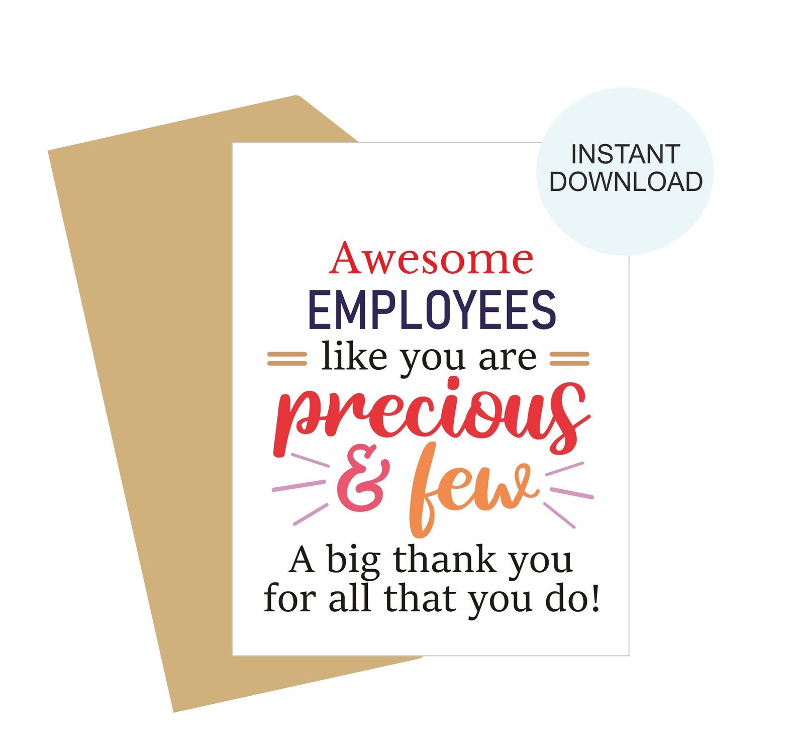 Employee Appreciation Card Printable / Employee Appreciation Etsy Canada Employee Appreciation Card Printable / Employee Appreciation Etsy Canada