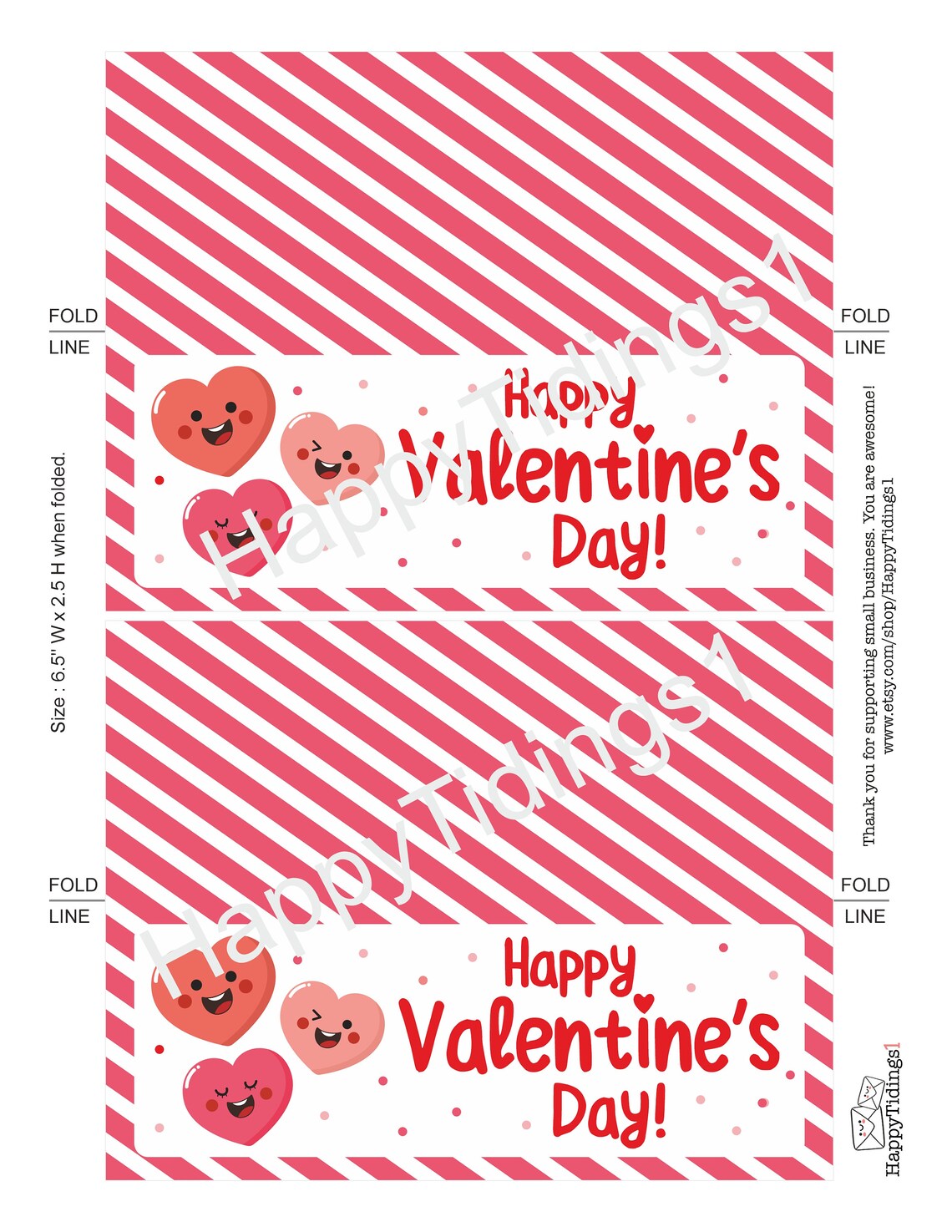 Happy Valentine's Day Bag Toppers Printable / Valentine Bag Toppers / 2 ...