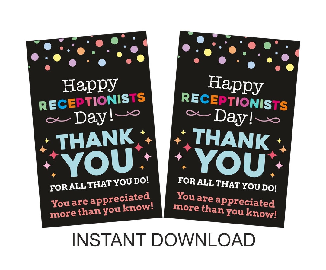 Receptionists Day Gift Tag Printable / Receptionist Appreciation Tag