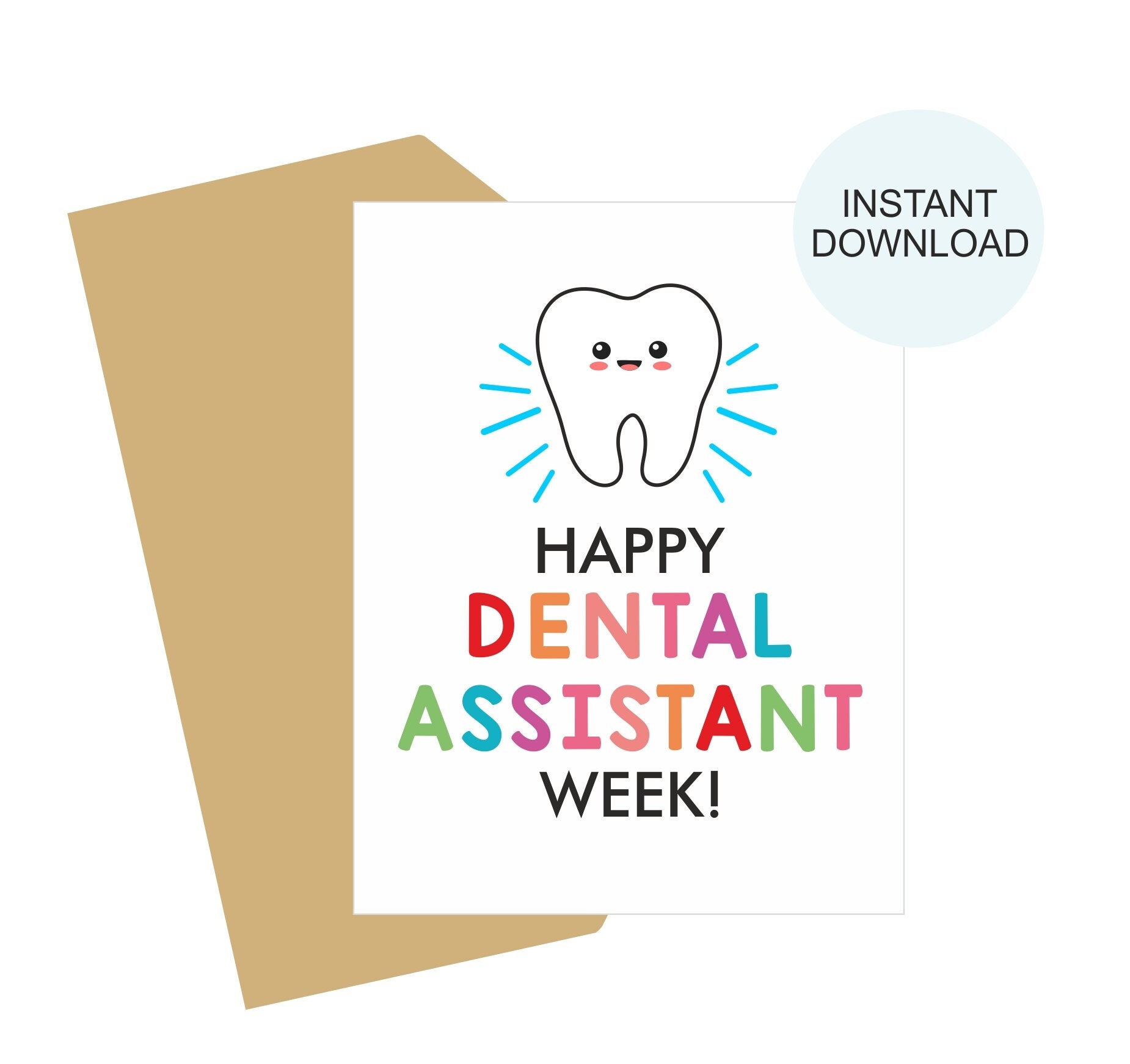 Dental Assistant Week Card Printable / Dental Assistant Card / Etsy
