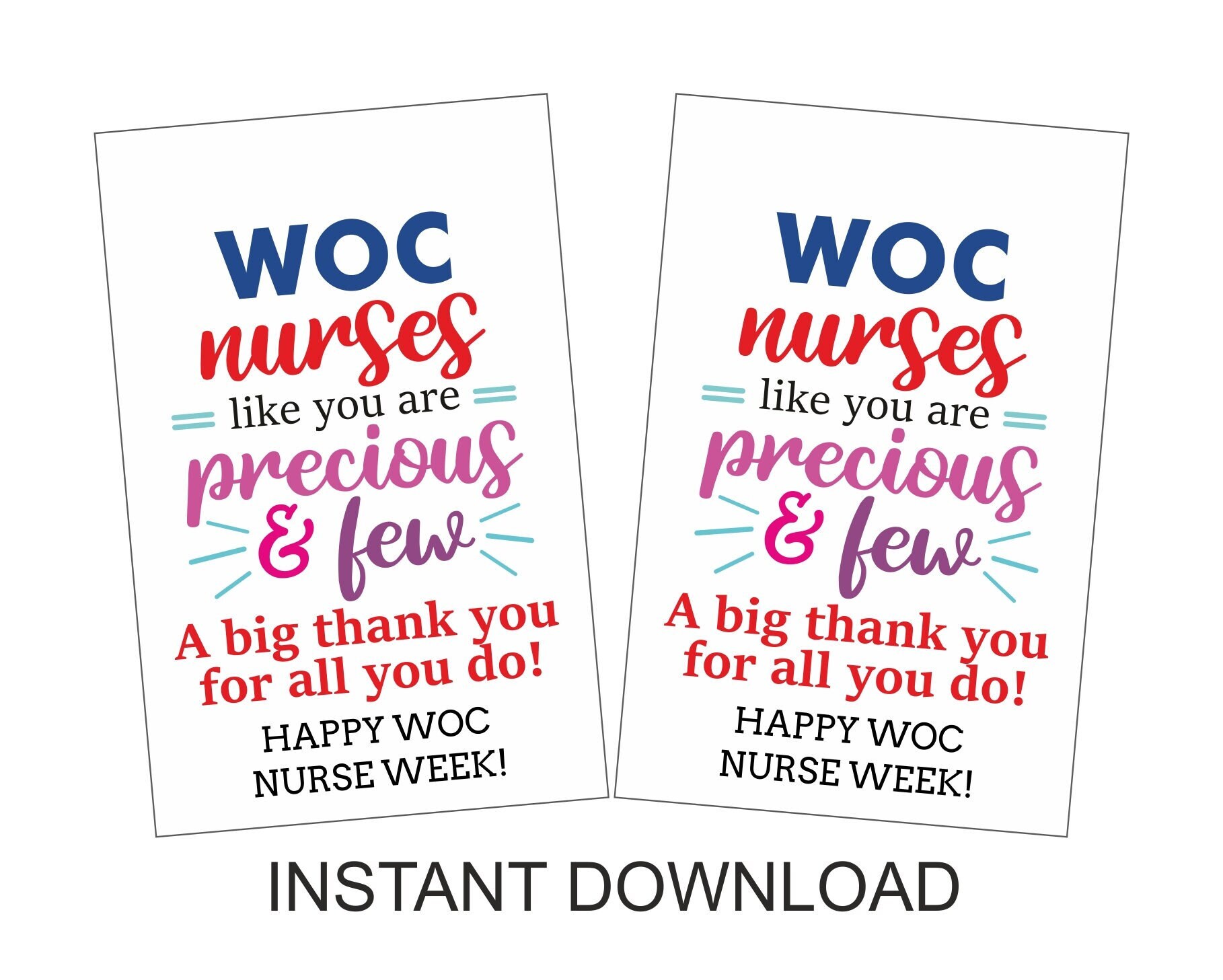 WOC Nurse Week Tag Printable / WOC Nurses Week Tag / Woc Nurse Etsy Australia