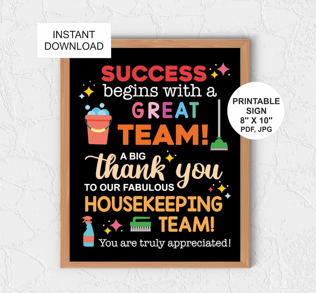 Housekeeping Appreciation Poster Printable / Housekeeping Appreciation