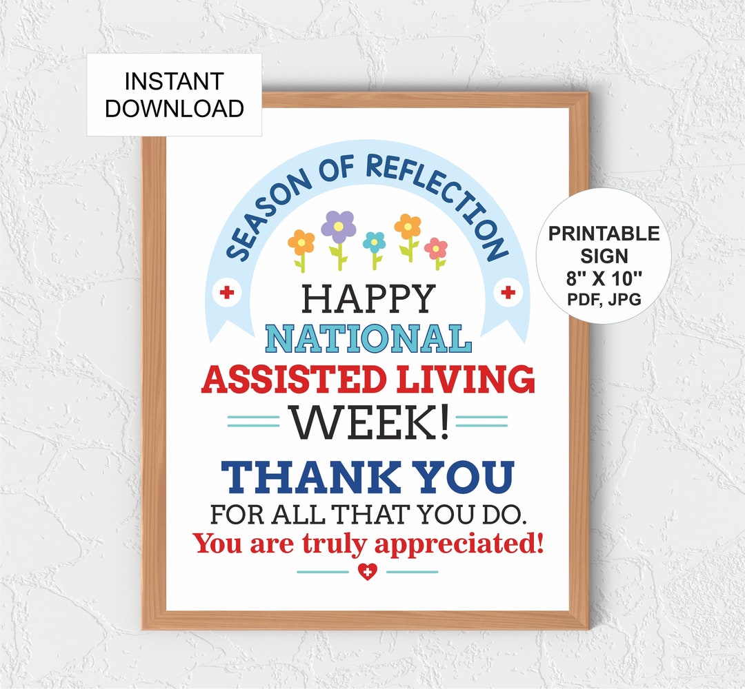 Assisted Living Week Sign Printable / National Assisted Living Etsy