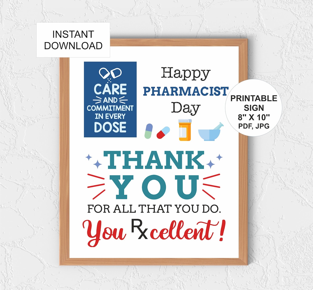 Pharmacist Day Thank You Sign Printable / Pharmacist Day Sign