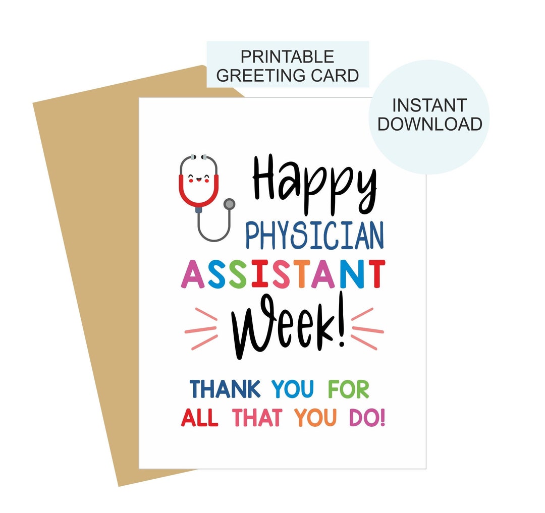 Physician Assistant Week Thank You Card Printable / PA Week