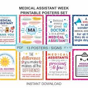Medical assistant week signs set of 13 printable / MA week posters / Medical assistant week posters / MA week decoration  MA week gift decor