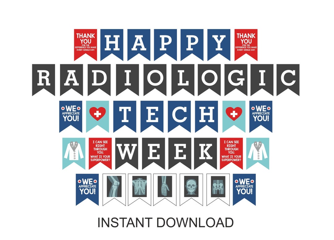 Radiologic Tech Week Banner Printable / Rad Tech Week Banner / Rad Tech Week 2022 / Happy