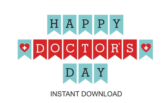 Happy Doctors Day Banner Doctor Appreciation Day Decorations, Thank You