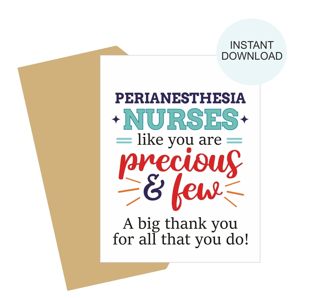 Perianesthesia Nurse Week Card Printable / Perianesthesia Nurses Week