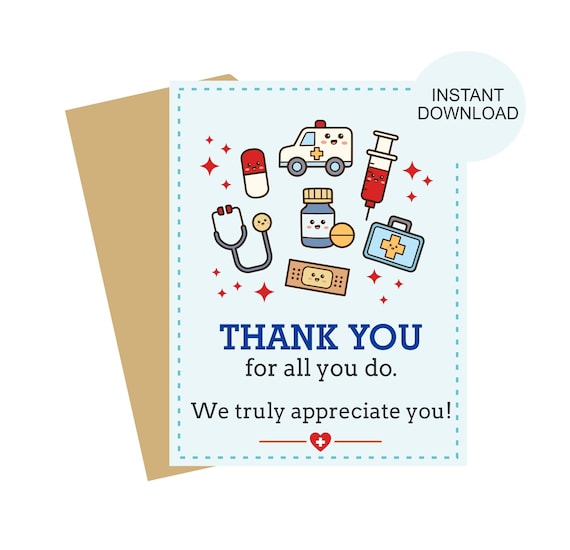 Doctor Card / Printable Doctors Day Card / Doctor Thank You Etsy