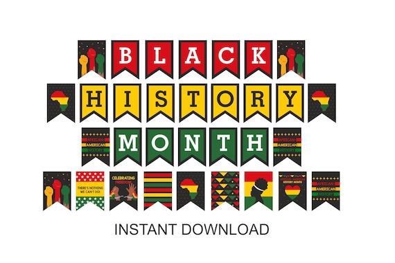 Black History Month banner printable / Black History Month decor / Black History Bulletin board banner / Black History Month decorations PDF