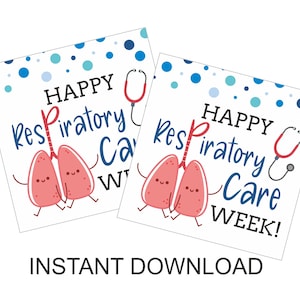 Respiratory Care Week tag printable / RC Week tag / Respiratory therapy week / RT gift tag / Respiratory Care week stickers printable / PDF