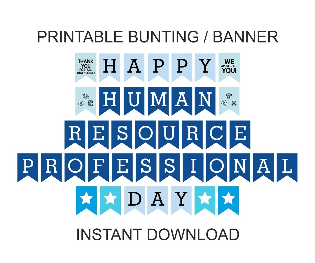 Happy Human Resource Professional Day Banner Printable / HR