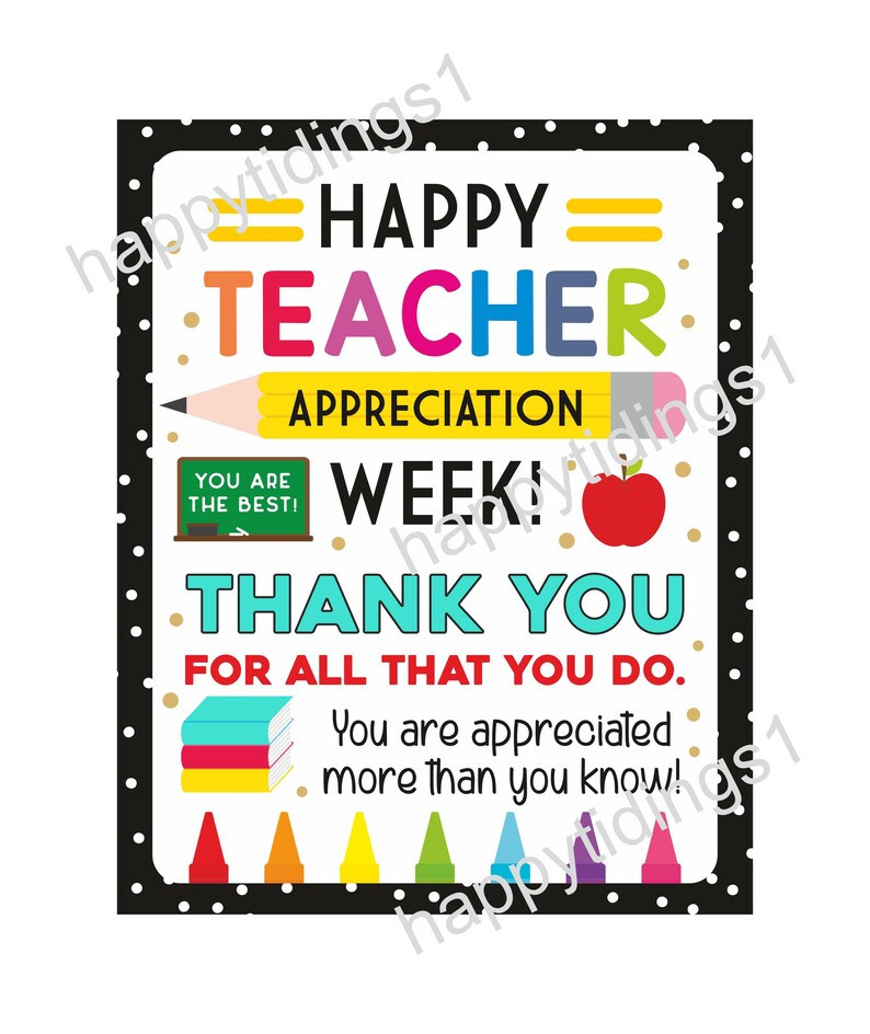 Teacher and Staff Appreciation Week Poster Printable / Teacher ...