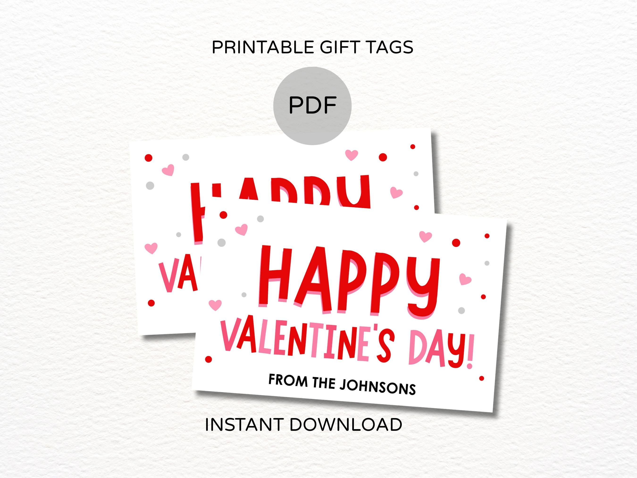 Happy Valentine's Day Gift Tags Printable / PDF JPG / Editable ...