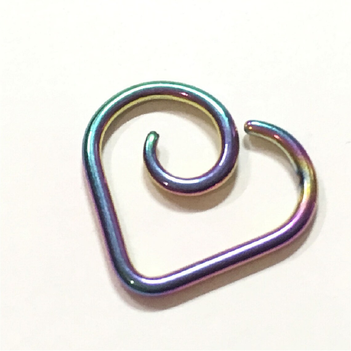 Daith Heart Piercing Exclusive RAINBOW Titanium heart hoop