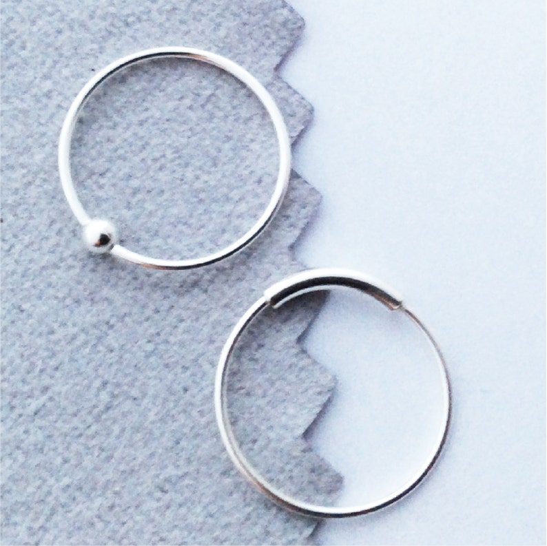 DIY add beads 22gauge Nose Ring Set,Sterling Silver two piece set Captive ball /& captive ring hoop cartilage piercing
