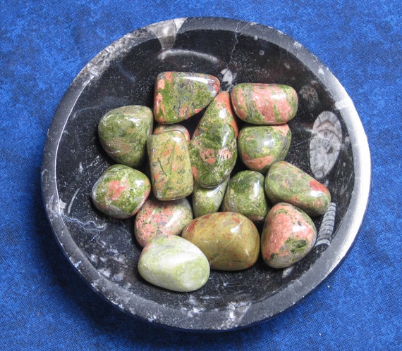 Unakite Crystal Tumblestone Green Crystal Pink Crystal | Etsy
