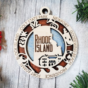 Rhode Island State Ornament - Show The Pride you have For Your Home State With This Unique Ornament That Represents Your State Beautifully