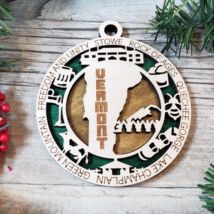 Vermont State Ornament - Show The Pride you have For Your Home State With This Unique Ornament That Represents Your State Beautifully.