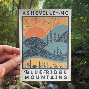 DAYRIDGE // Cadeau Asheville // Carte postale de 5 x 7 po. 16 PT