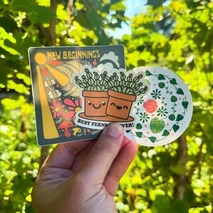 Adesivos de plantas, pacote com 3 unidades // Vinil à prova de intempéries // Engraçado, planta, fofo // Garrafa de água, laptop, notebook, iPad