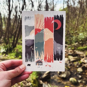 MOUNTAIN WETTER // Natur Geschenk // 5” x 7” 16PT Postkarte