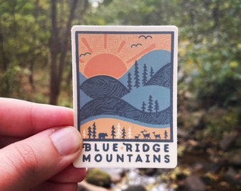 DAY RIDGE // Waterproof Vinyl Nature Sticker // Blue Ridge Mountains // Water Bottle, Hydroflask, Cute Gift, NC, Virginia - 3&quot;
