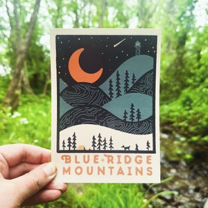 NIGHT RIDGE // Blue Ridge Mountains // Carte postale de 5 x 7 po. 16 PT