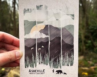 SPRING MOUNTAIN WEATHER // Asheville Gift // 5” x 7” 16PT Postcard