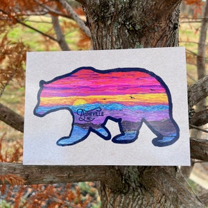 SUNSET BEAR // Presente ASHEVILLE // Cartão postal 5" x 7" 16PT