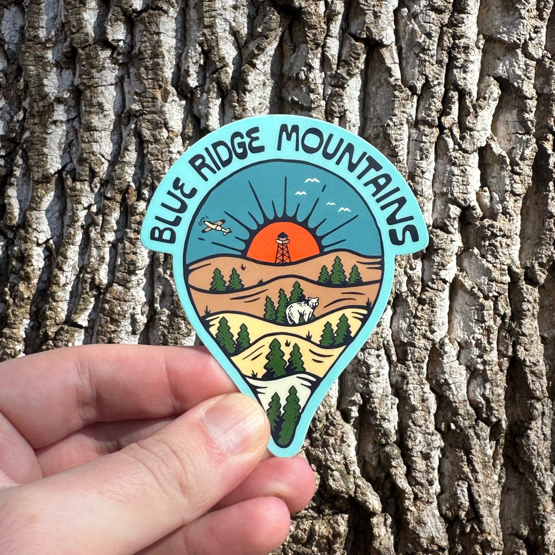 A BLUE RIDGE Location (day) // Weatherproof Vinyl Nature Sticker ...